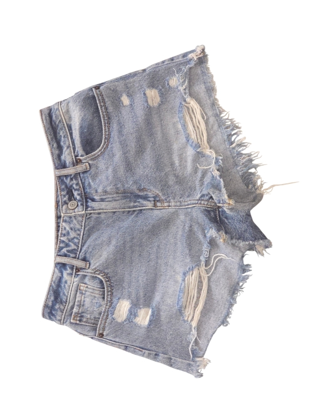 PacSun High Rise Festival Light Blue Distressed Denim Women’s Shorts Size 27 - Picture 1 of 6